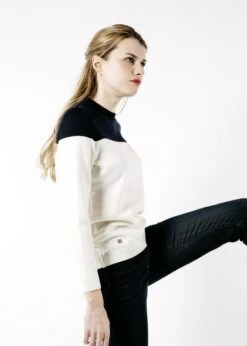 Saint James Da. Pullover Wolle Naturweiß -Modekleidung 4961 kf 4 ecume navy lodenlsf 012