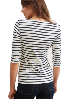 Saint James Da. Bretagne Shirt 3/4 Arm Garde Cote -Modekleidung 5498 GARDE COTE III R NEIGE NAVY 04 600x833 crop center