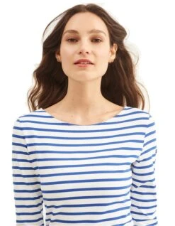 Saint James Da. Bretagne Shirt 3/4 Arm Garde Cote -Modekleidung 5498 Saint James Garde Cote Neige Gitane