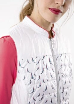 Saint James Leichte Wende-Weste Damen -Modekleidung 6119 2b 4 blanc rioprint ste christina4