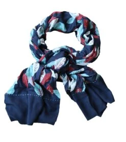 Schal - Floral Dunkelblau 100% Modal