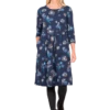 Brakeburn Florales Kleid Dunkelblau -Modekleidung Brakeburn Kleid blau Blumen 1