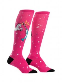 Sock It To Me - Damen Socken Lang - Unicorn Vs. Narwhal
