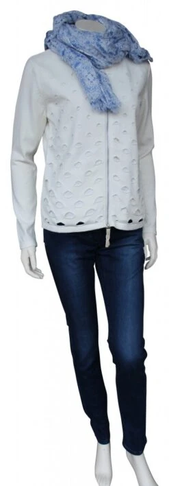 PIECE OF BLUE Strickjacke Gelb, Weiß -Modekleidung IMG 2592