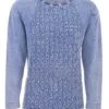 PIECE OF BLUE Damen Luftiger Strickpulli Iceblau Stone Washed