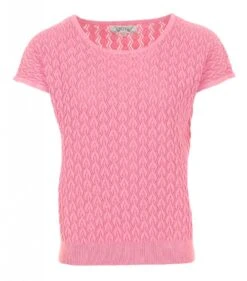 PIECE OF BLUE Damen Luftiger Strickpulli Rose