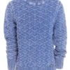 Piece Of Blue Damen Strickpulli Stone Wash Oder Weiß -Modekleidung Piece of blue Damen Pullover iceblau weiss 1241 1