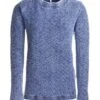 PIECE OF BLUE Damen Strickpulli Iceblau Stone Washed