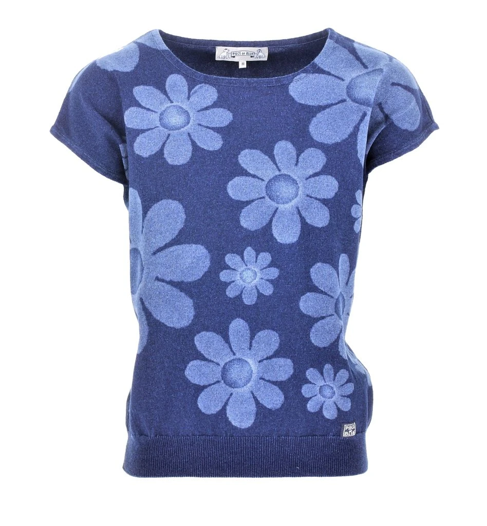 PIECE OF BLUE Damen Strickpulli Indigo Muster 3 PIECE OF BLUE Damen Strickpulli Indigo Muster