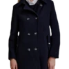Red Green Damen Caban Mantel Schwarz -Modekleidung Red Green Damen Trenchcoat Sylva