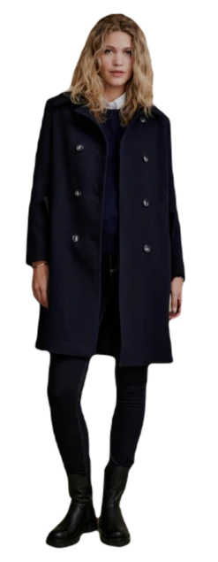 Red Green Damen Caban Mantel Schwarz -Modekleidung Red Green Damen Trenchcoat Sylva 3