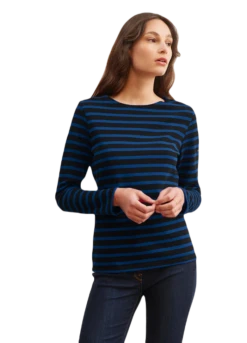 Saint James Da. Shirt Gestrickt 34 Saint James Da. Shirt Gestrickt -Modekleidung Saint James 4135 Meridame schwarz blau 1