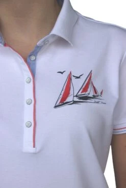 Saint James Da. Poloshirt Weiß -Modekleidung Saint James Damen Poloshirt weiss 9290 Alicia3