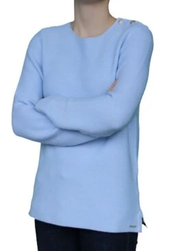 Saint James Da. Pullover Iceblau Baumwolle -Modekleidung Saint James Damen Pullover Baumwolle Salvador 9001 2