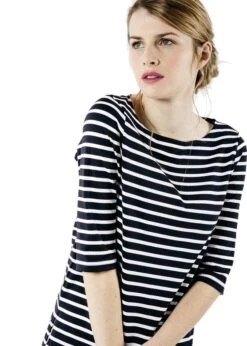 Saint James Da. Bretagne Shirt Anti UV Navy Weiß