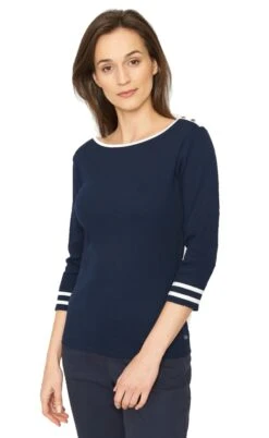 Sea Ranch Da. Shirt 3/4 Arm Baumwolle -Modekleidung Sea Ranch Charlotte 16 6 104 navy Damen Shirt